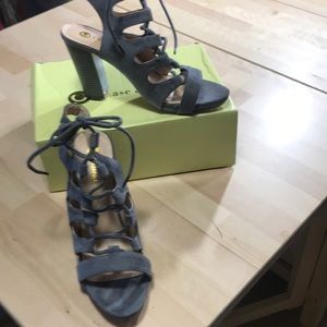 Chase & Chloe Faux Suede Lace-Up Heels